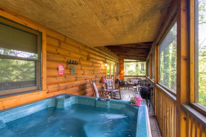 Hot Tub on Screen Back Deck